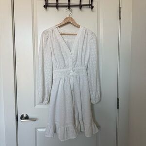 Elegant White Button-Down Dress